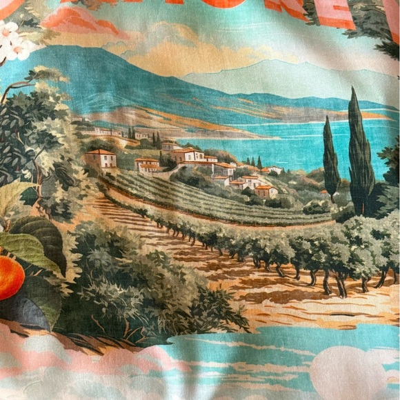 LABEL OF LOVE Italian Scenic Countryside Isadora Lightweight Sun Dress Size M - Picture 8 of 9